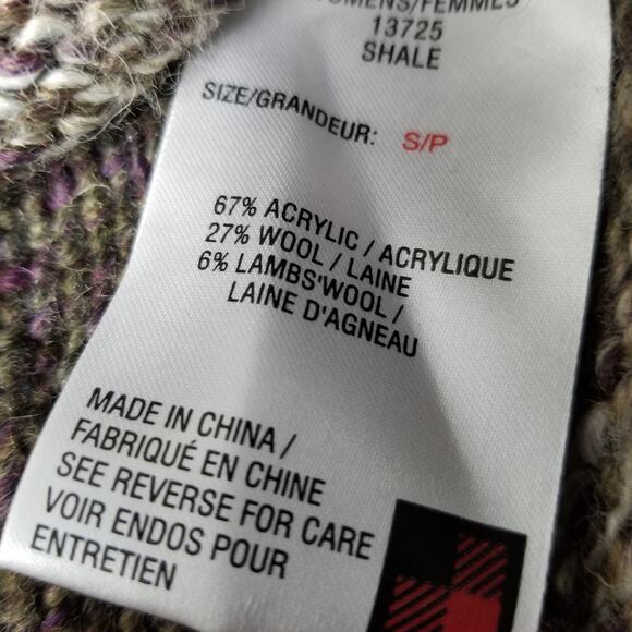 Woolrich Brown Green Purple Wool Lambswool Sweater Vest Size Small Petite - Picture 6 of 6